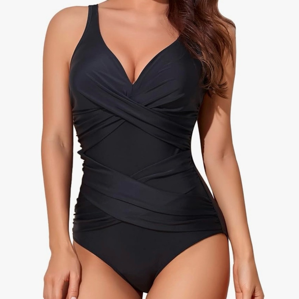 Elegant Black Women's One Piece Swimsuit